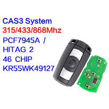 3 Buttons remote Key 433MHz 315MHz 315LP MHz 868MHZ for BMW 3 5 Series X1 X6 Z4 E60 E70 E71 E91 E92 CAS3 With ID7945/7953 Chip